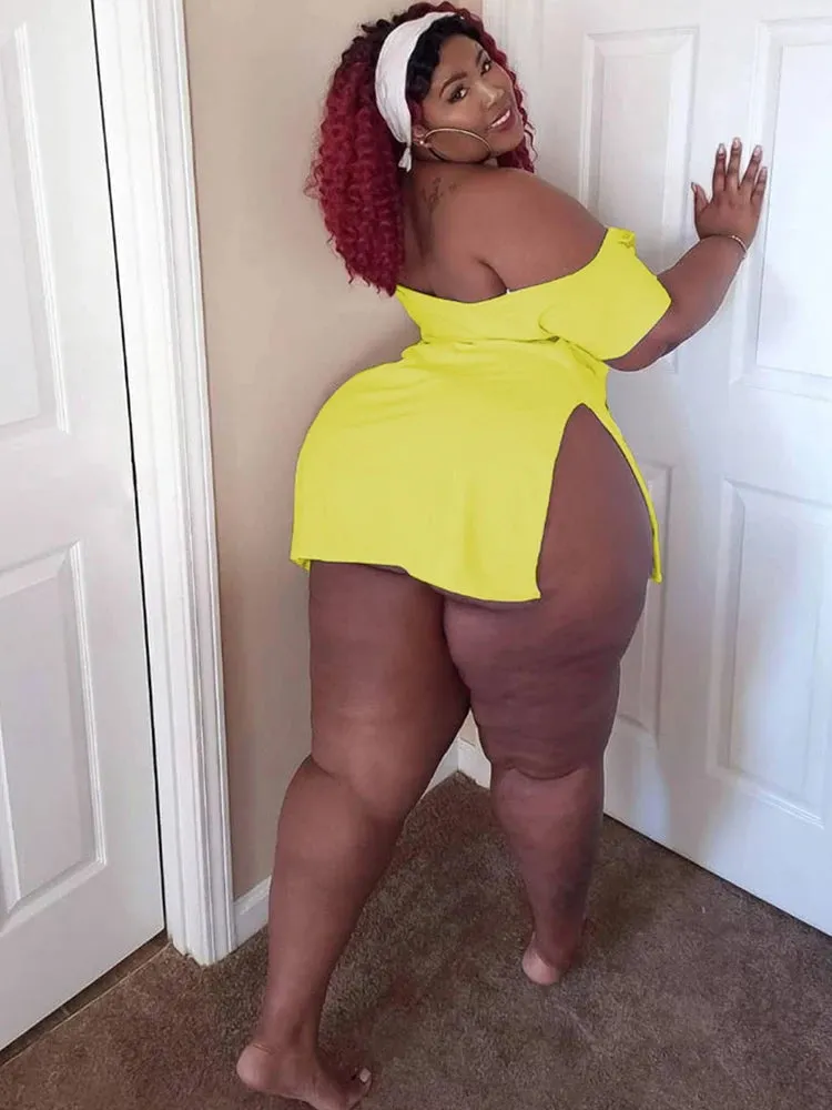 Amanda Mini Dress with Slit Dress (Blouses)