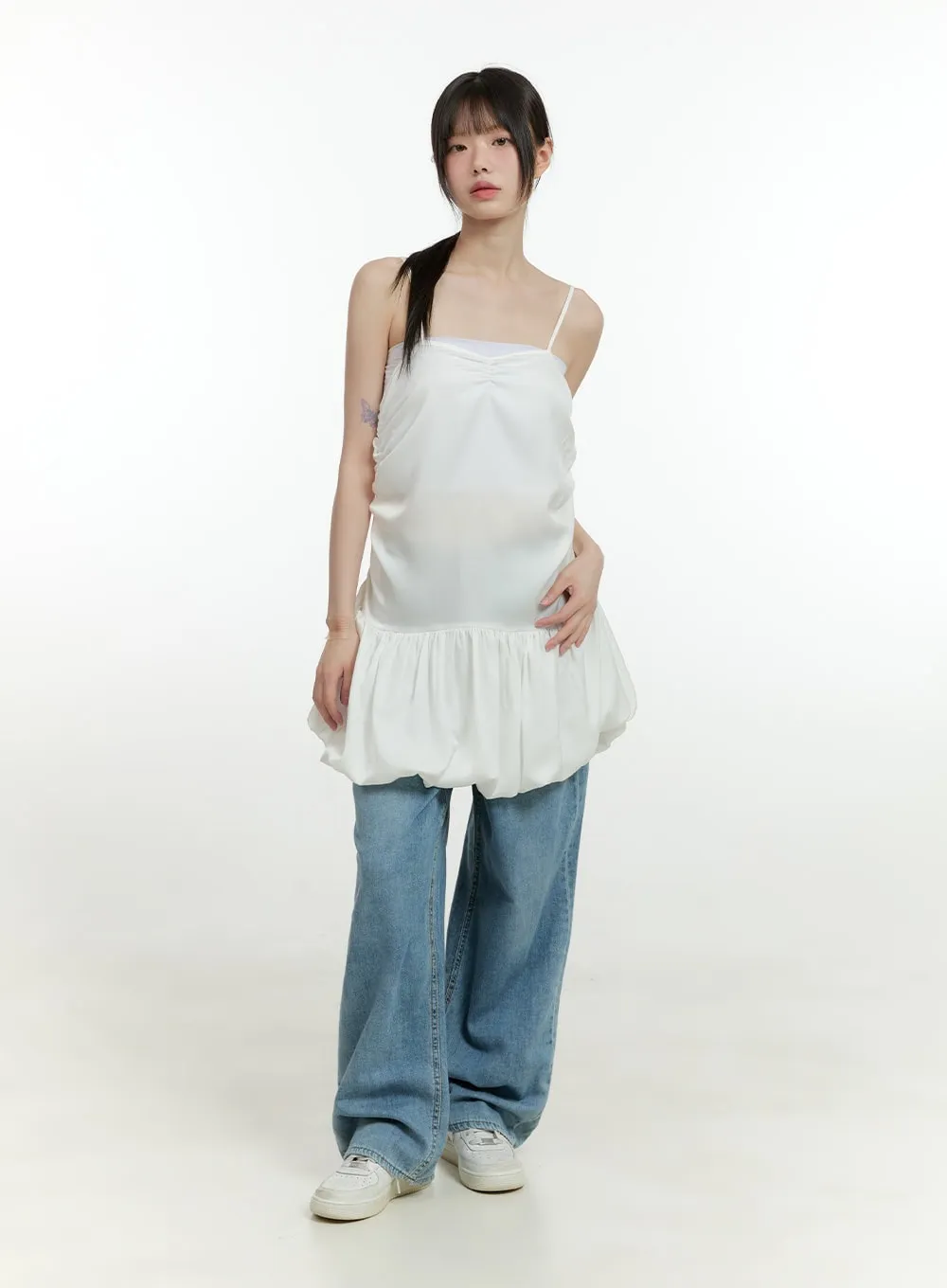 Bess Washed Denim Baggy Jeans CG413