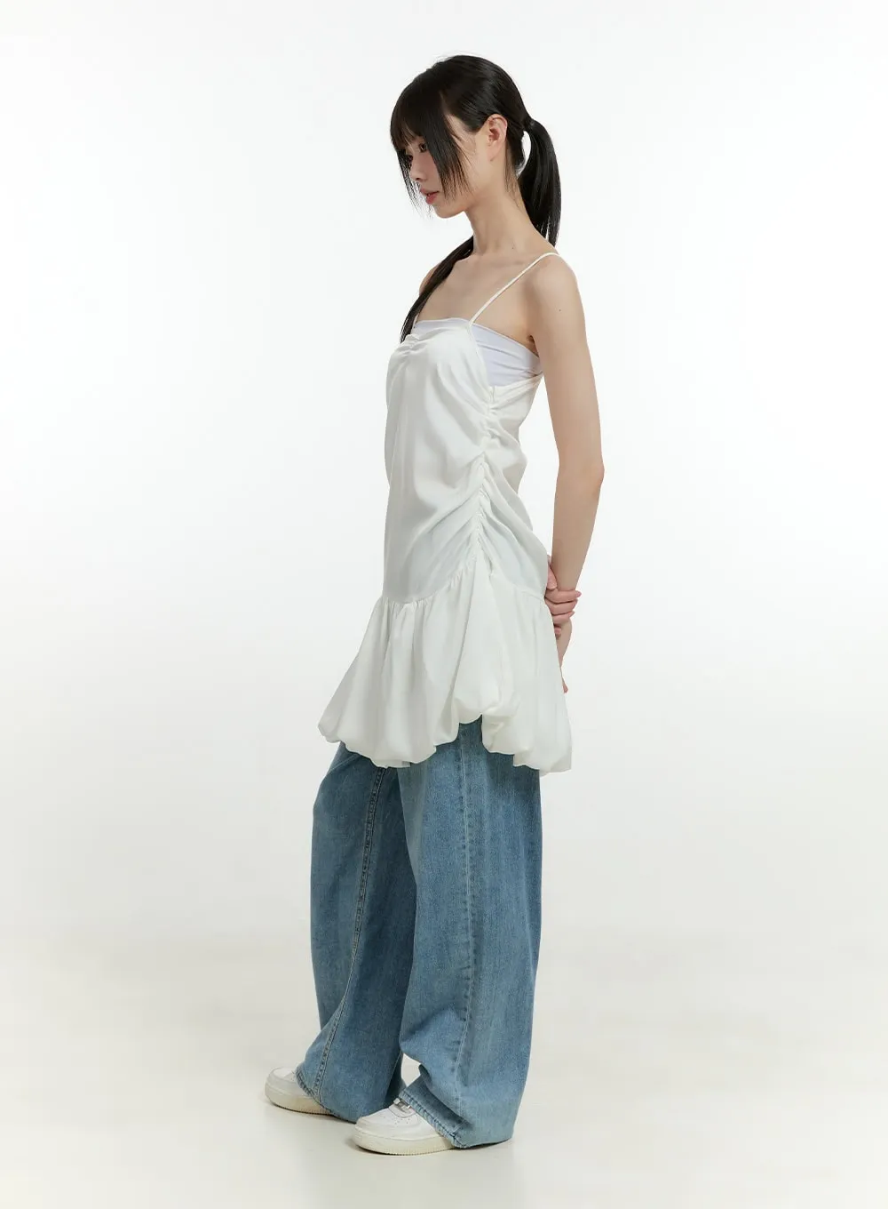 Bess Washed Denim Baggy Jeans CG413