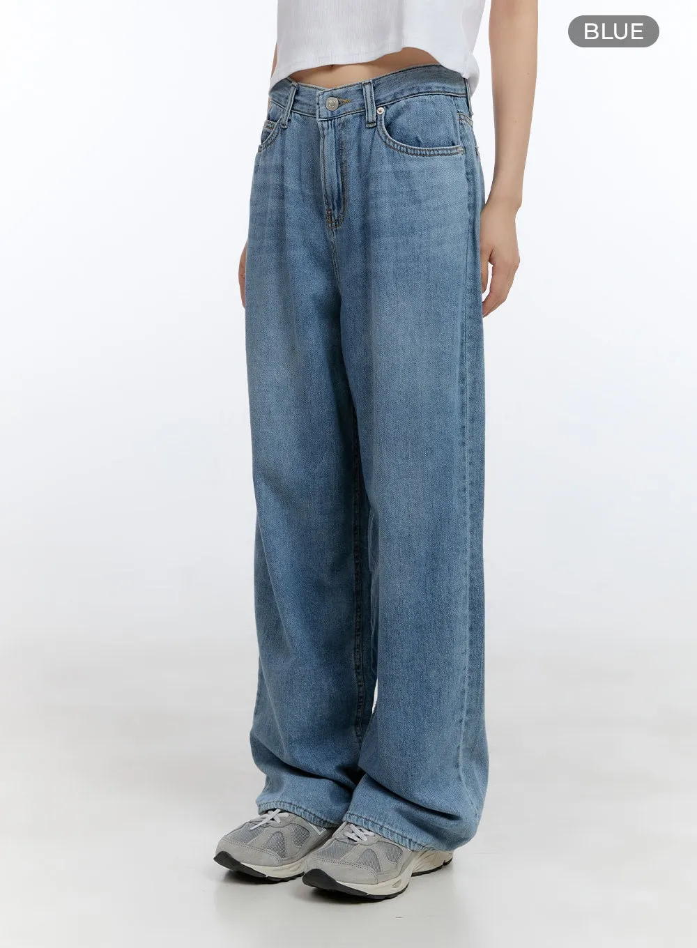 Bess Washed Denim Baggy Jeans CG413