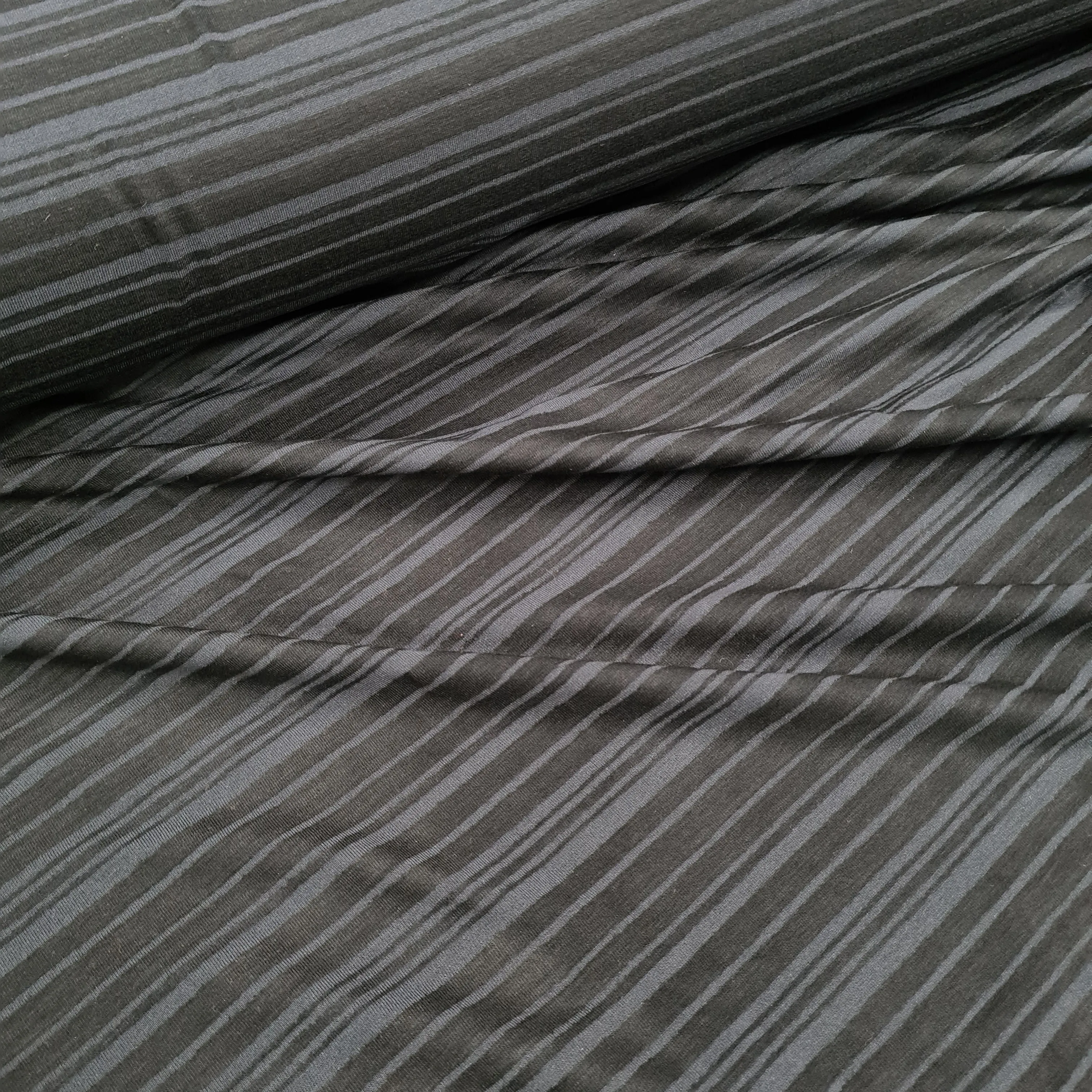 Black Stripes Viscose Jersey, priced by half metre