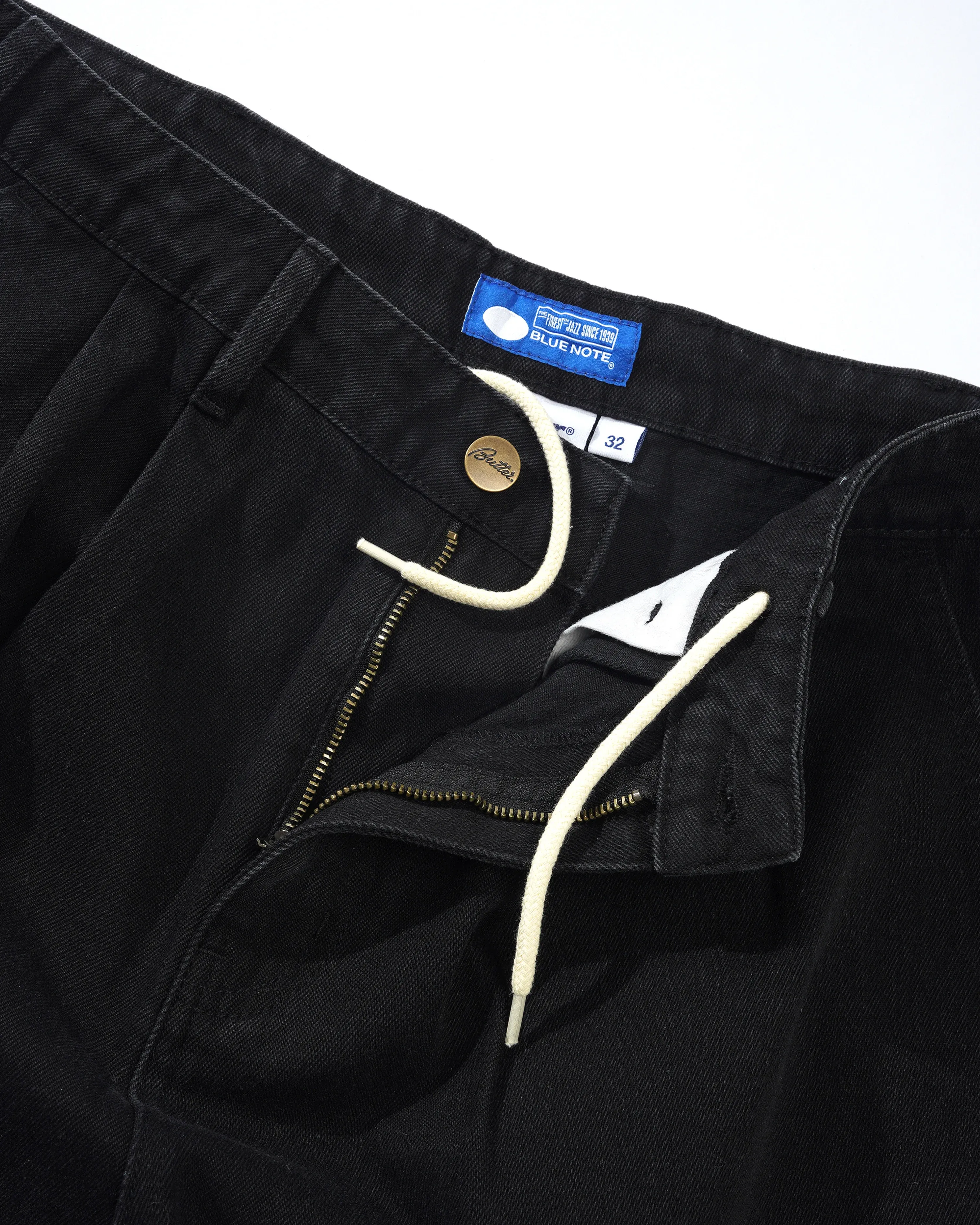 Blue Note Pleated Denim Jeans, Washed Black