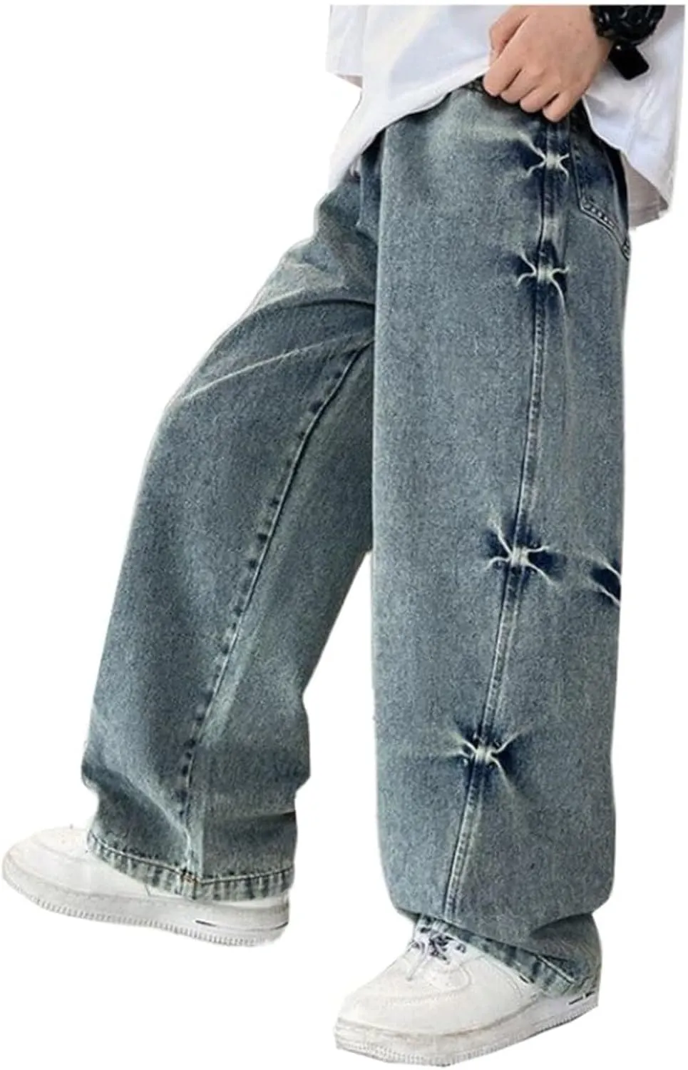 Boy Baggy Jeans Wide Straight Leg High Waist Vintage Denim Pants Casual Fashion Cargo Jeans Streetwear
