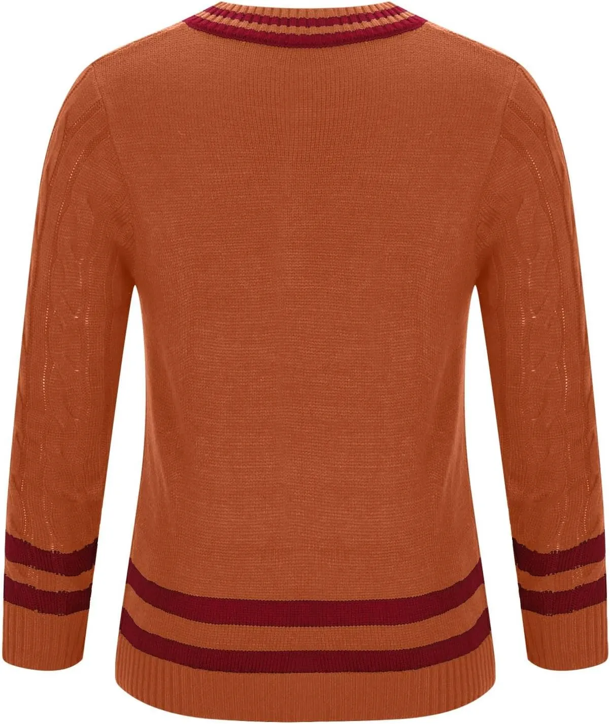Cable Knit Sweater for Men V Neck Loose Comfort Soft Color Block Sweaters Striped Fashion Long Sleeve Casual Jumper