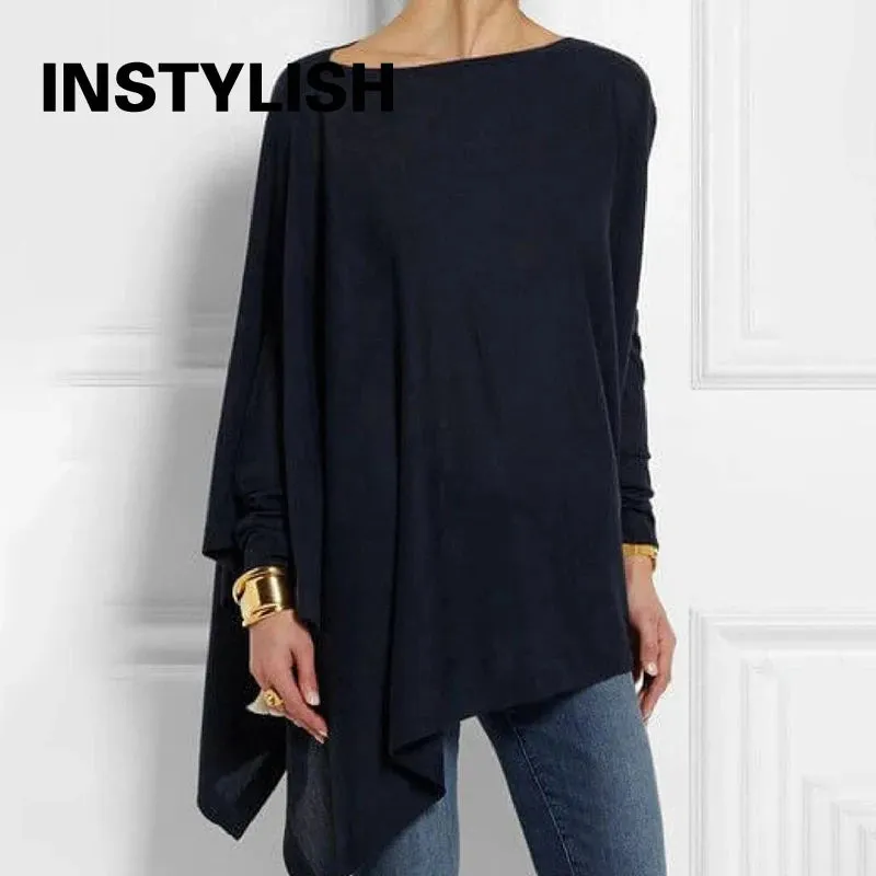 Casual Long Sleeve Loose Tunic Blouse