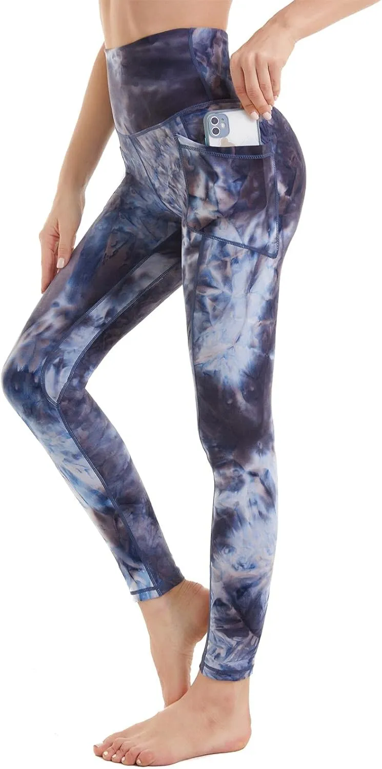 ccko High Waisted Leggings for Women with Pockets, Womens Yoga Pants Stretch Workout Leggings Tummy Control