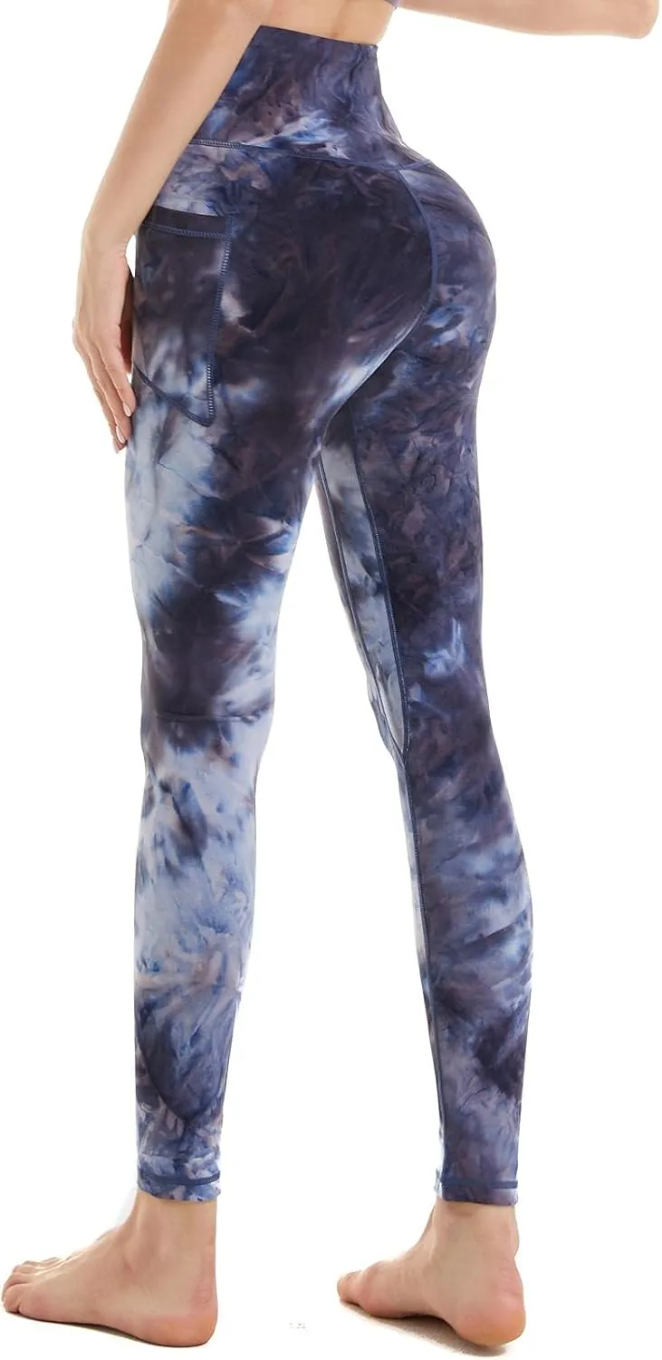 ccko High Waisted Leggings for Women with Pockets, Womens Yoga Pants Stretch Workout Leggings Tummy Control