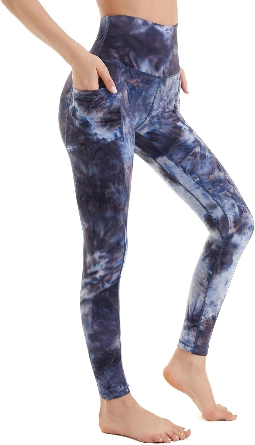 ccko High Waisted Leggings for Women with Pockets, Womens Yoga Pants Stretch Workout Leggings Tummy Control