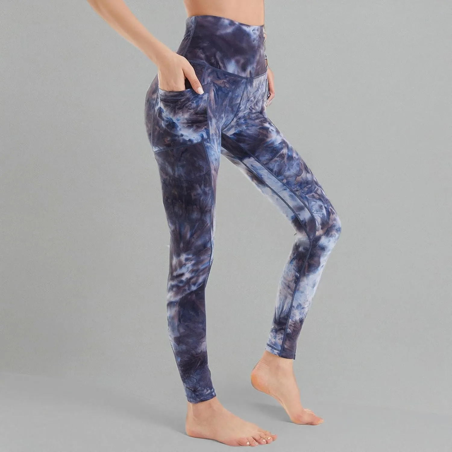 ccko High Waisted Leggings for Women with Pockets, Womens Yoga Pants Stretch Workout Leggings Tummy Control