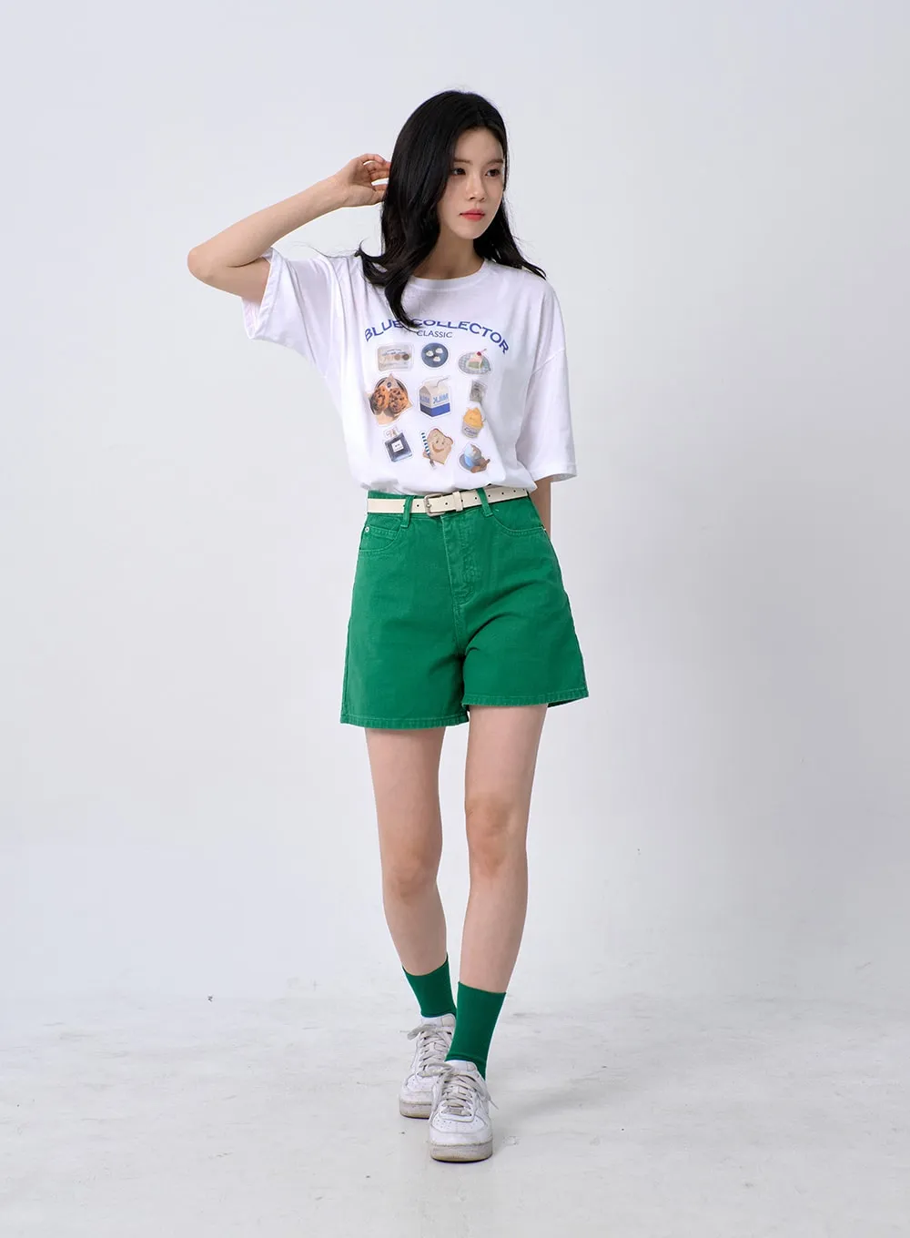 Color Wide Cotton Shorts OA303