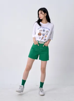 Color Wide Cotton Shorts OA303