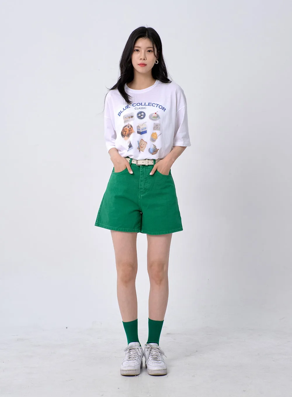 Color Wide Cotton Shorts OA303