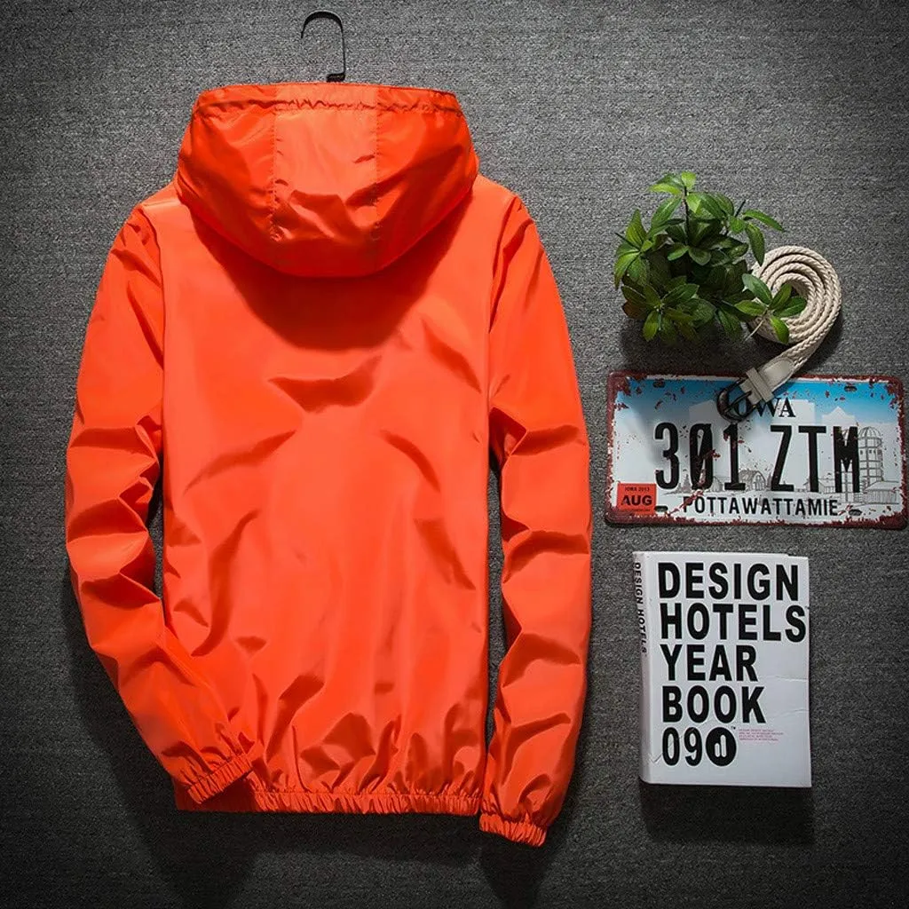DuDubaby Mens Autumn Casual Camouflage Printing Plus Size Hoodie Two-Sided Wear Thin Coat