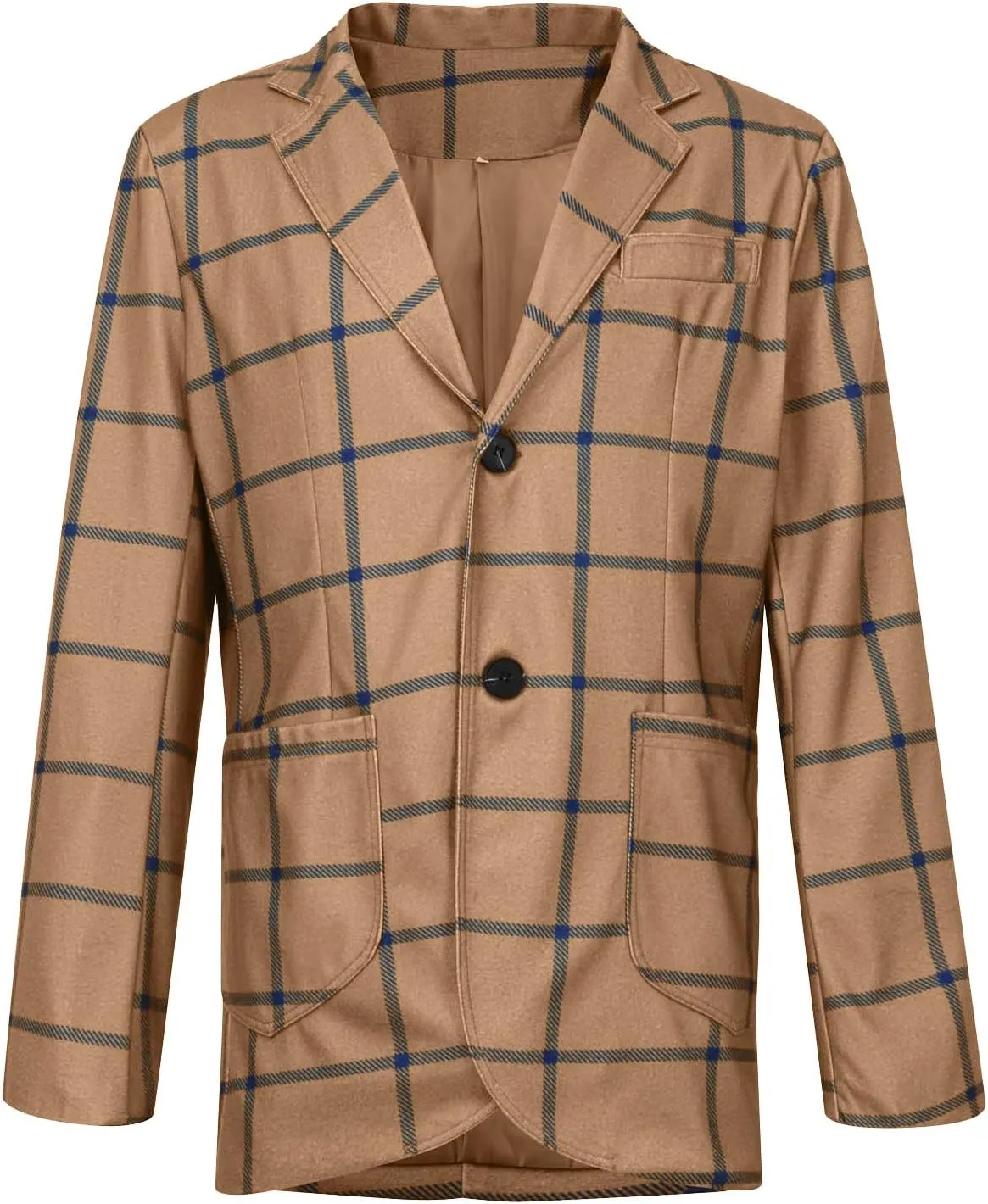 DuDubaby Men's Spring Thin Casual Fashion Loose Single Lapel Breasted Jacket