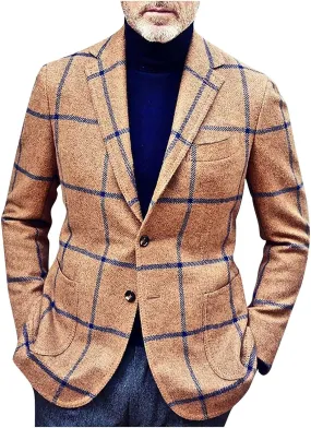 DuDubaby Men's Spring Thin Casual Fashion Loose Single Lapel Breasted Jacket