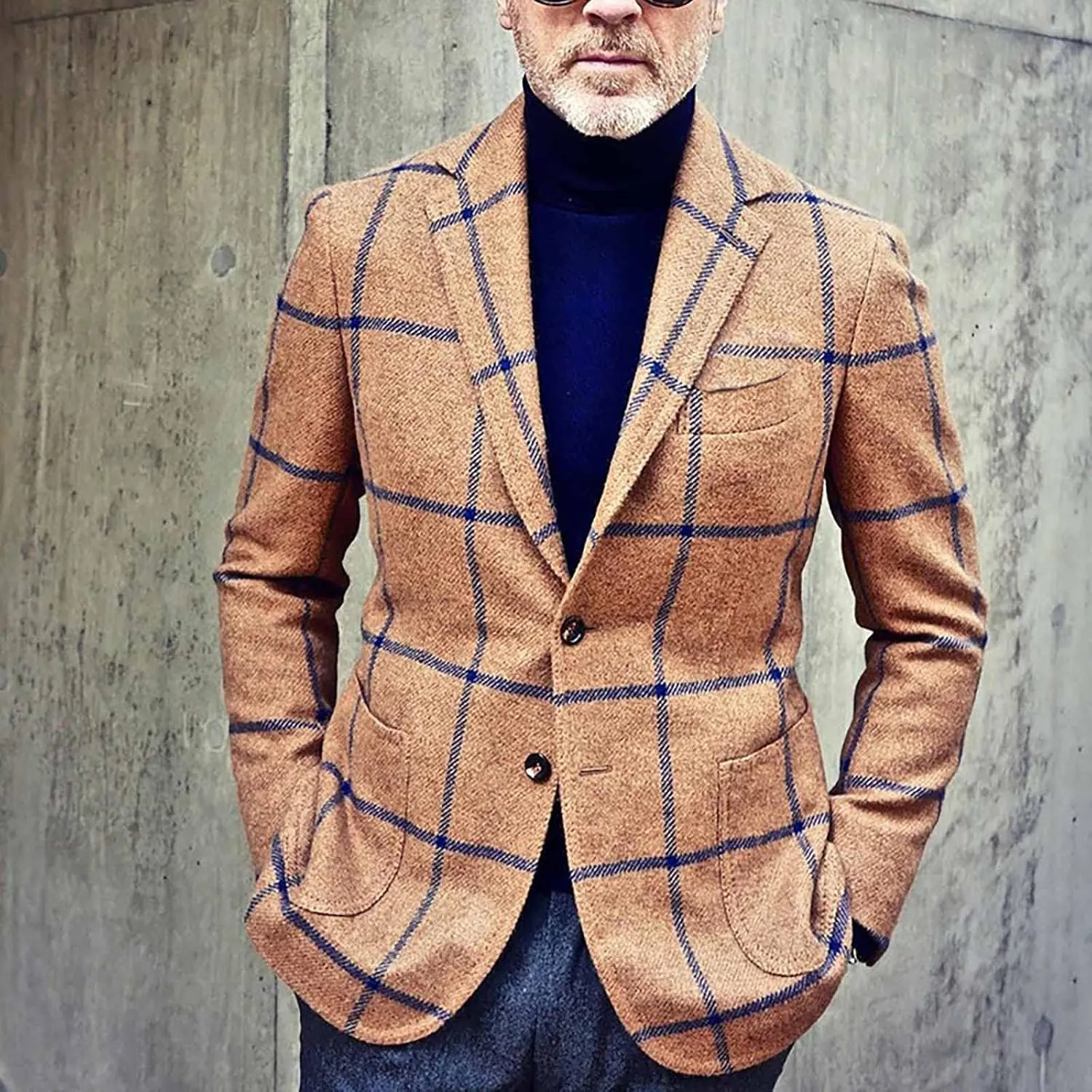 DuDubaby Men's Spring Thin Casual Fashion Loose Single Lapel Breasted Jacket