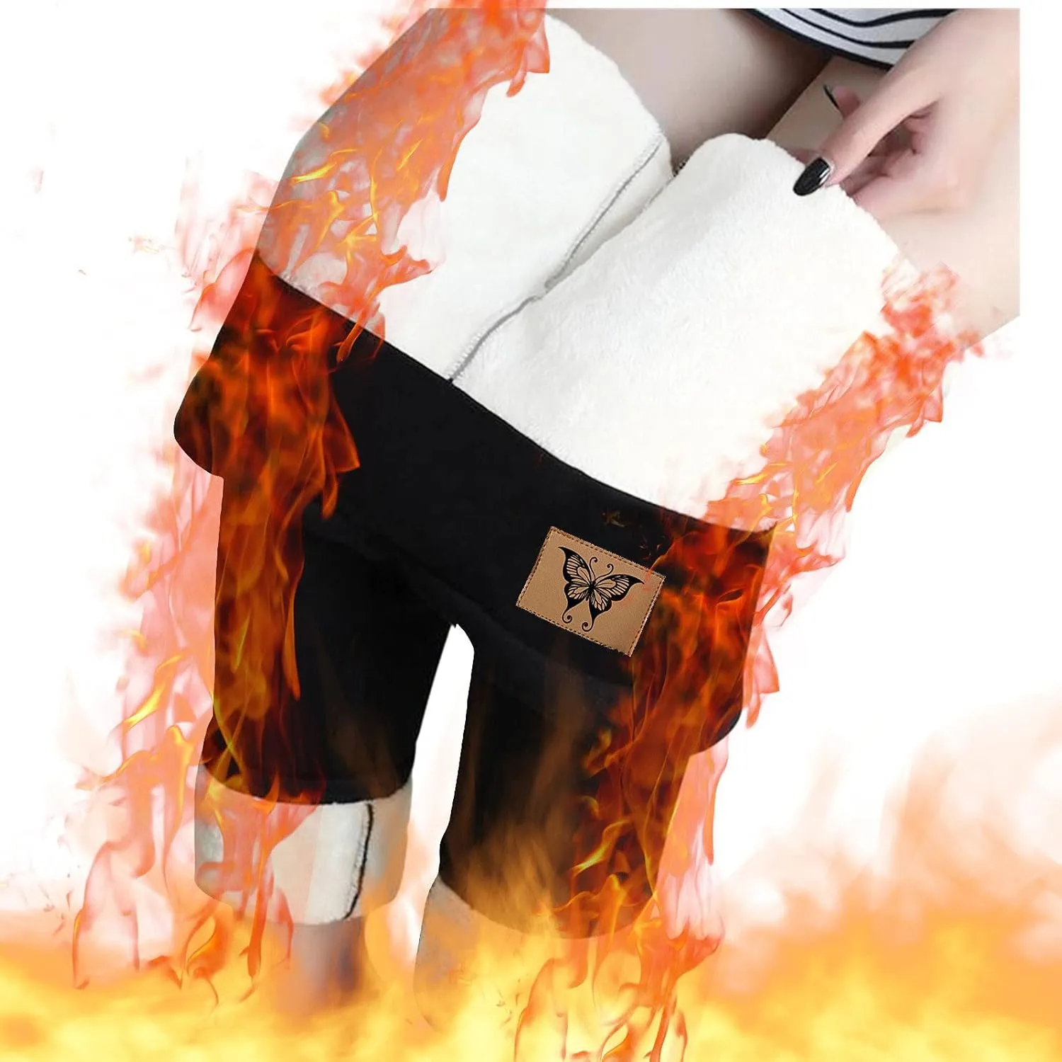 Fleece Lined Leggings Women Stretch Casual Pants Winter Warm Jogger Cold Weather High Waisted Workout Leggings