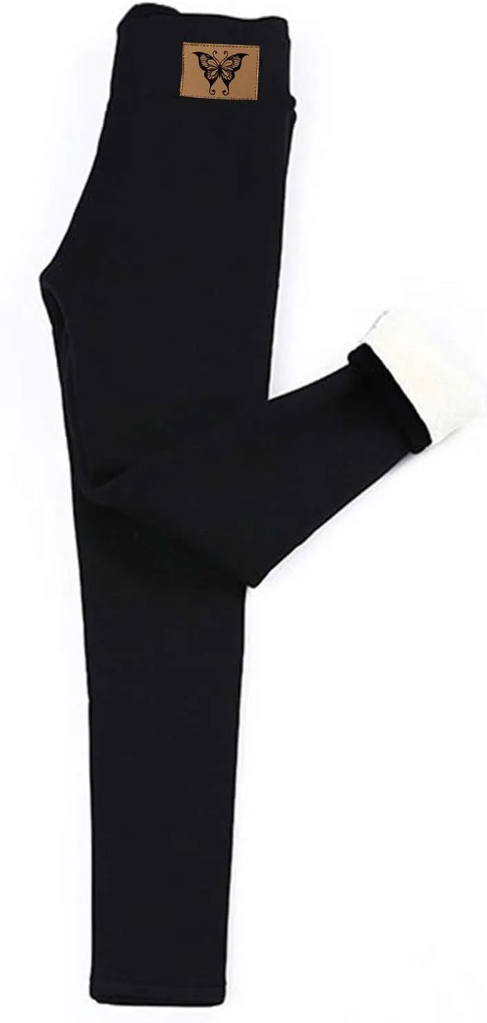 Fleece Lined Leggings Women Stretch Casual Pants Winter Warm Jogger Cold Weather High Waisted Workout Leggings