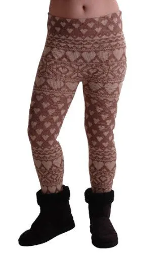 Heart Print Knitted Leggings