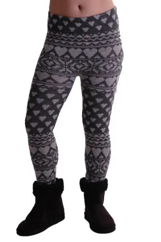 Heart Print Knitted Leggings