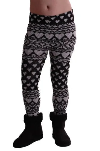 Heart Print Knitted Leggings