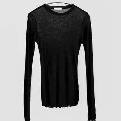 High Quality Plain Elastic Long Sleeve Tee