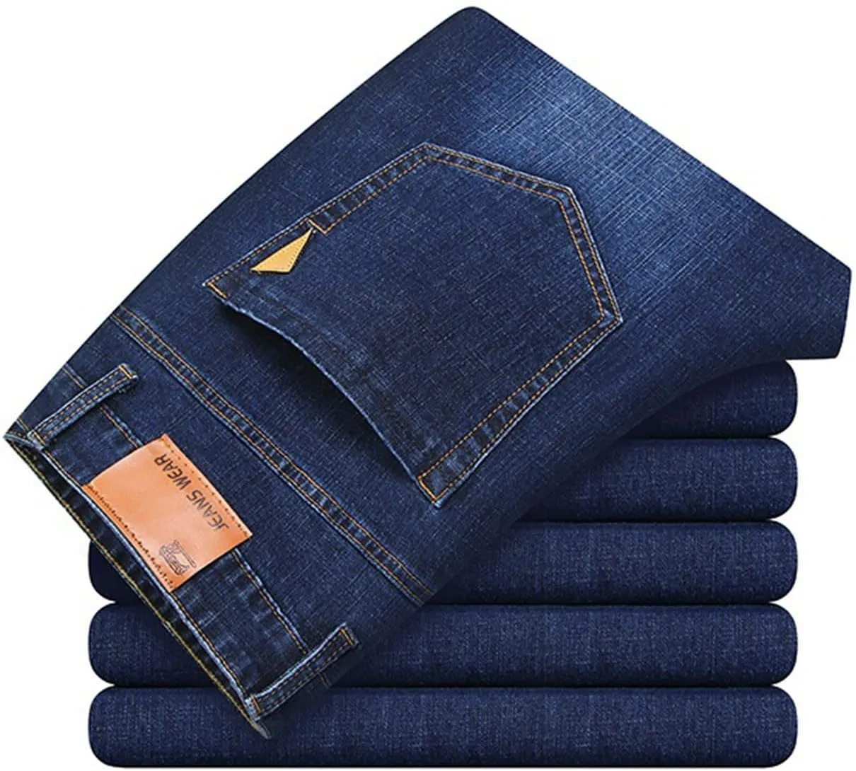Jeans for Men Slim Fit Lightweight Straight Leg Denim Pants Vintage Washed Stretch Jeans Pants Casual Work Jeans