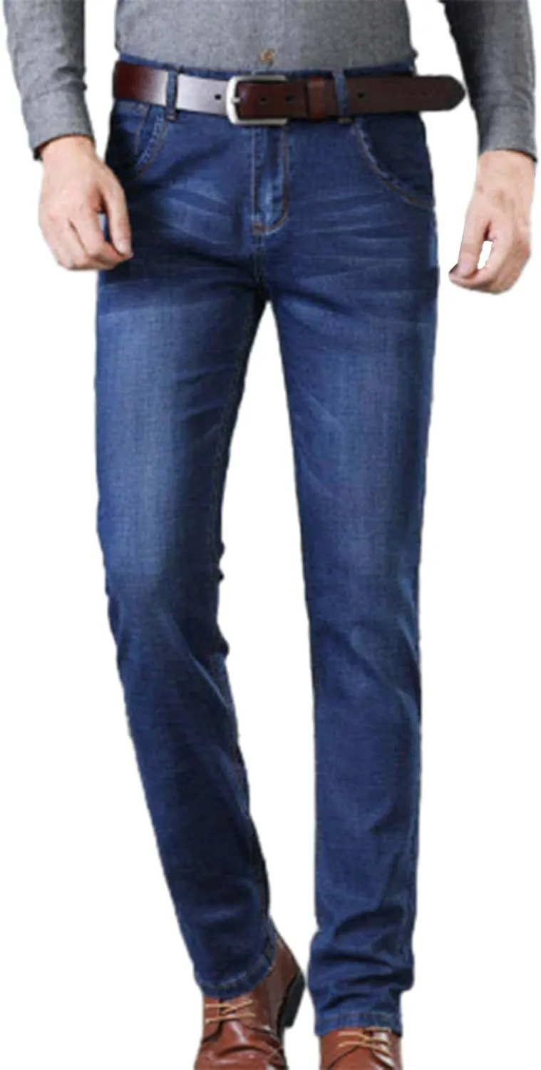 Jeans for Men Slim Fit Lightweight Straight Leg Denim Pants Vintage Washed Stretch Jeans Pants Casual Work Jeans