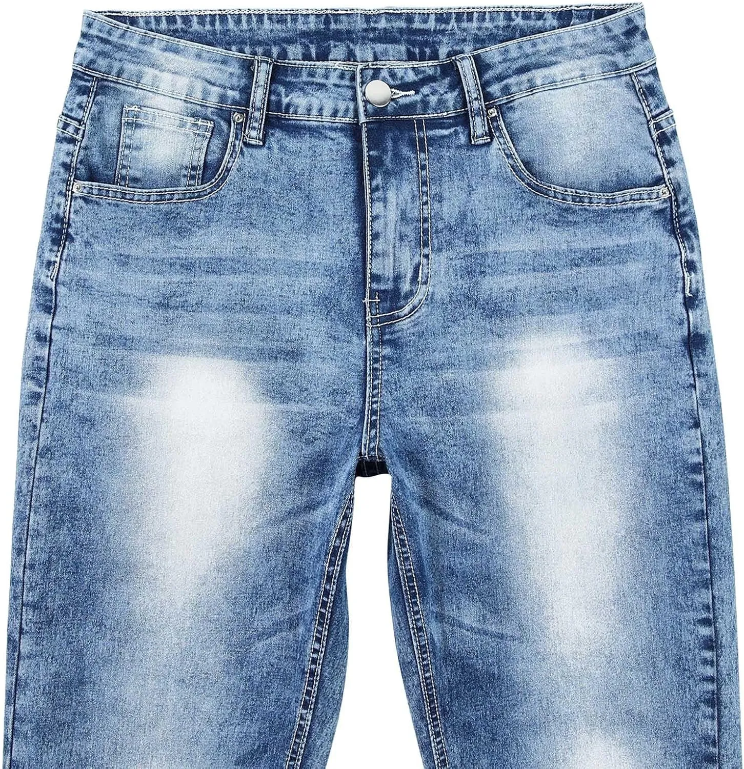 Jeans for Men Slim Fit Stretch Classic Comfort Flex Retro Jeans Pants Lightweight Elastic Waist Denim Trousers