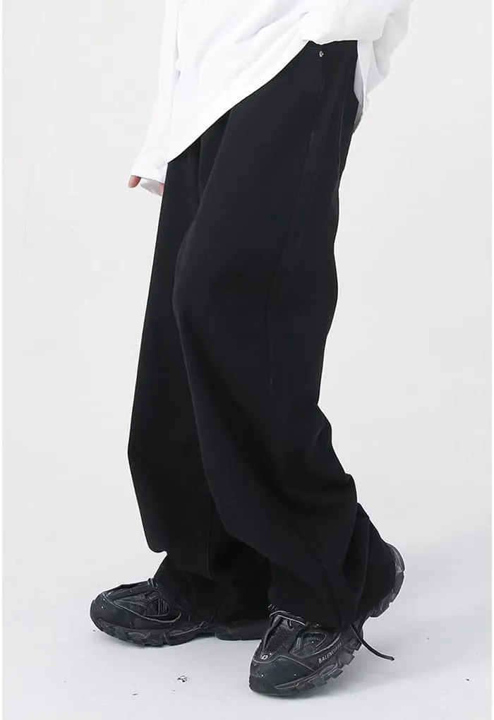 Mens Baggy Jeans Straight Wide Leg Long Jeans Trousers