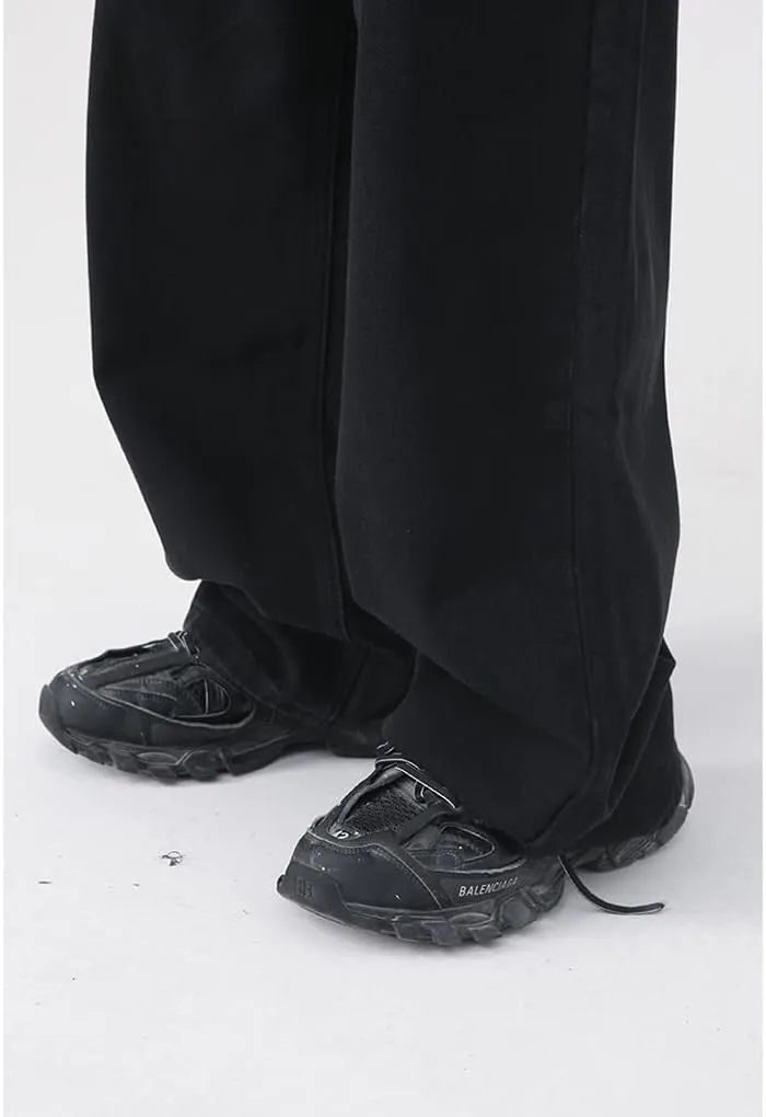 Mens Baggy Jeans Straight Wide Leg Long Jeans Trousers