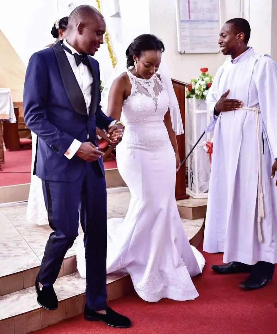 Mermaid Off-White Wedding Gown with Lace