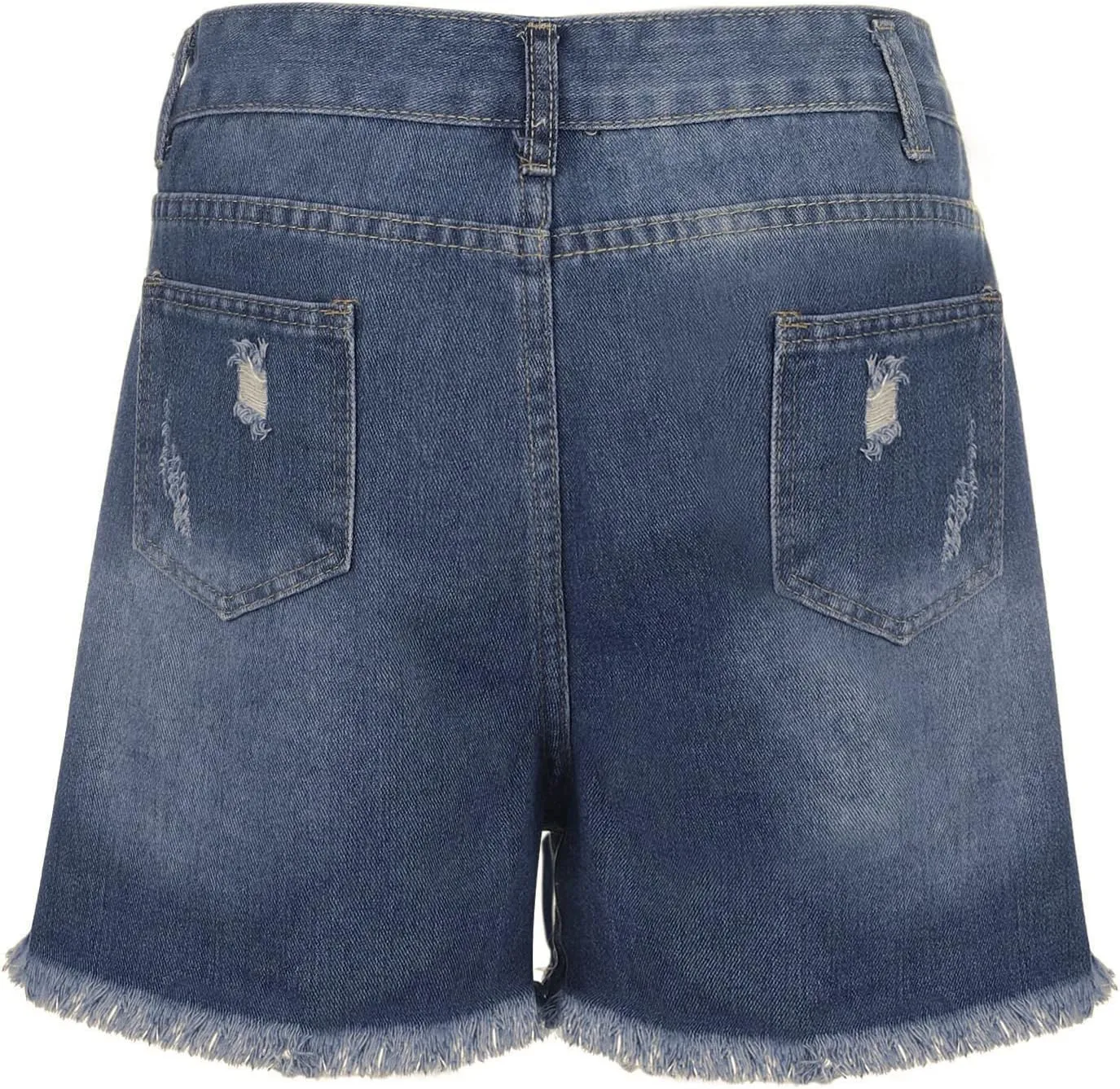 Ripped Jeans Shorts Womens High Waisted Distressed Stretchy Denim Shorts Frayed Raw Hem Summer Trendy Comfy Shorts