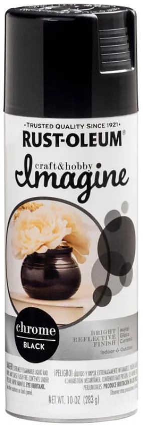 Rust-Oleum Imagine 353333 Craft Spray Paint, Chrome, Black, 10 oz, Can :CAN: QUANTITY: 1