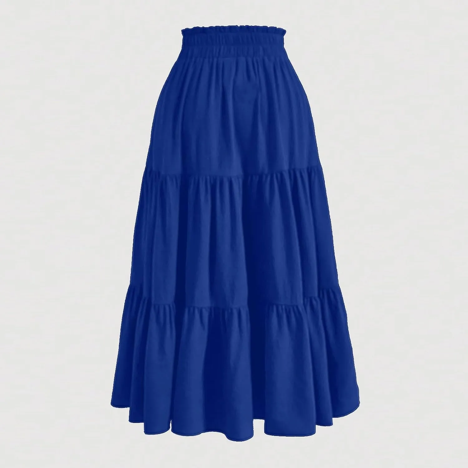 Skirts for Women Trendy Summer Vacation Boho Floral Tiered Maxi Skirt Drawstring High Waist Flowy Ruffle a Line Skirt