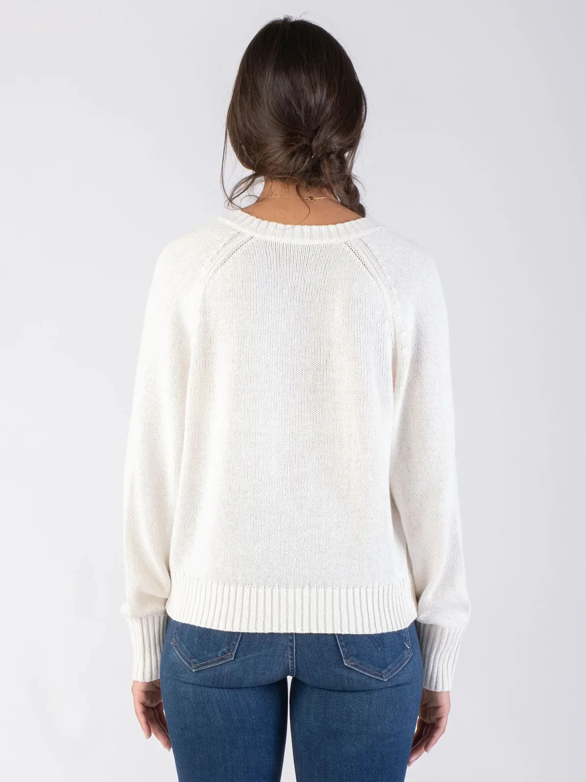 STEFANI Vee Sweater in Ivory