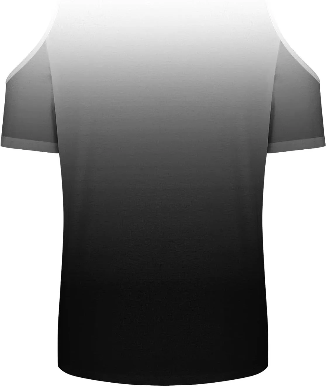 Summer Tunic Tops for Women Sexy Off-The-Shoulder Short Sleeve Shirts Trendy Gradient Color V-Neck Pullover Blouse