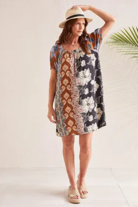 Tribal Dress With Bubble Sleeves
