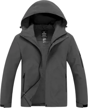wantdo Men's Rain Jacket Lightweight Waterproof Hooded Windbreaker Raincoat Outdoor Spring Thin Jackets