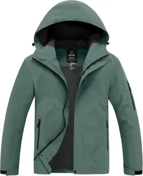 wantdo Men's Rain Jacket Lightweight Waterproof Hooded Windbreaker Raincoat Outdoor Spring Thin Jackets