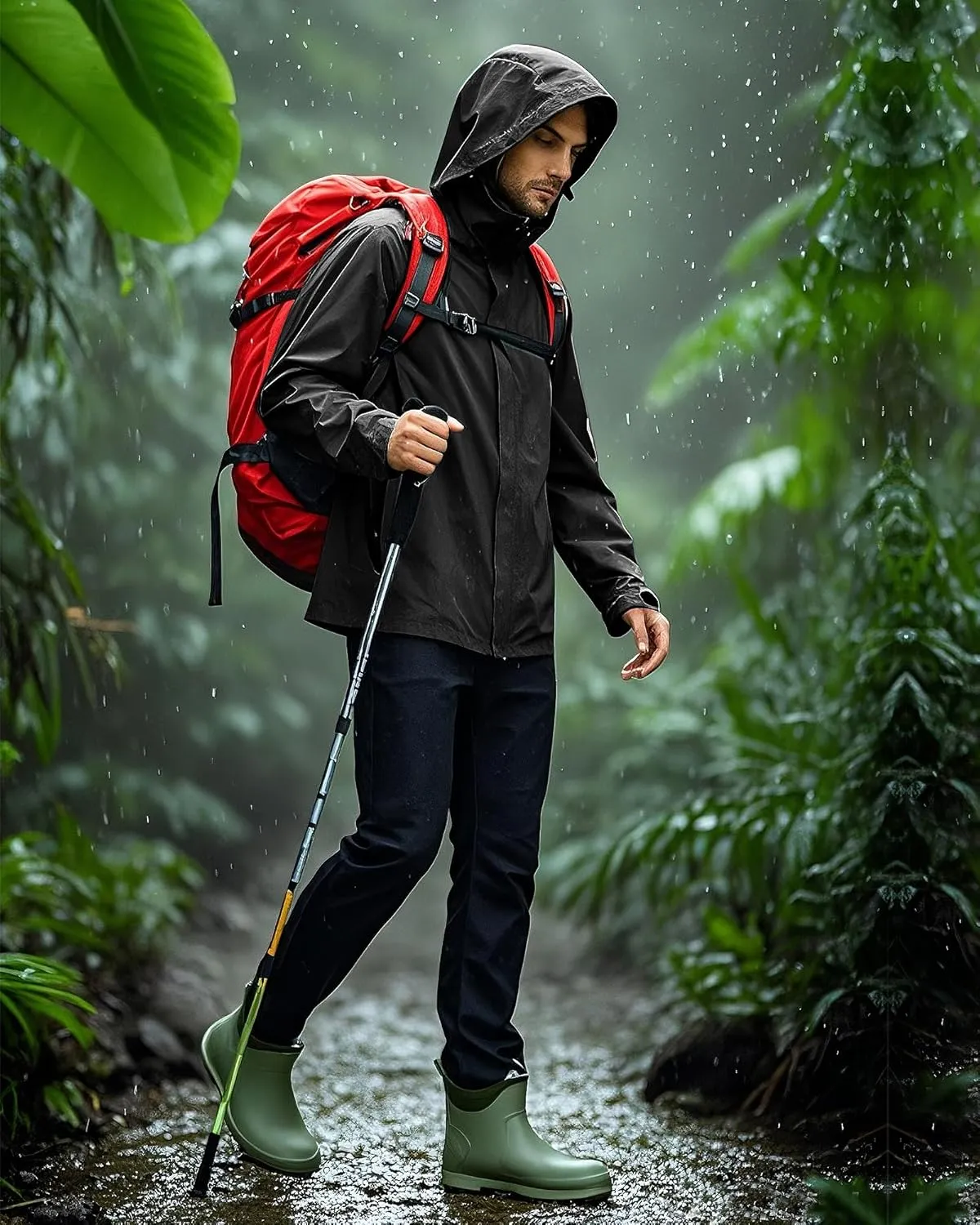 wantdo Men's Rain Jacket Lightweight Waterproof Hooded Windbreaker Raincoat Outdoor Spring Thin Jackets