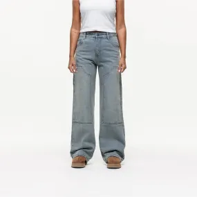 Washed Sand Blue Baggy Denim Jean