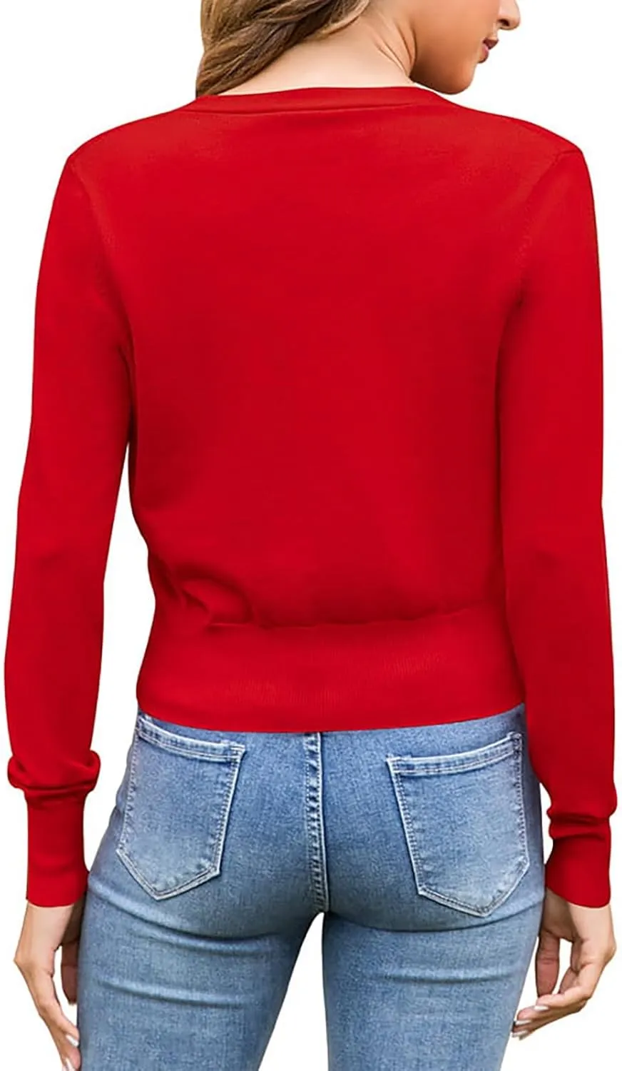 Women Cardigan 3/4 Sleeves Elegant Simple Versatile Short Coat Women's Cardigan Women's Draped Front Open Cardigan