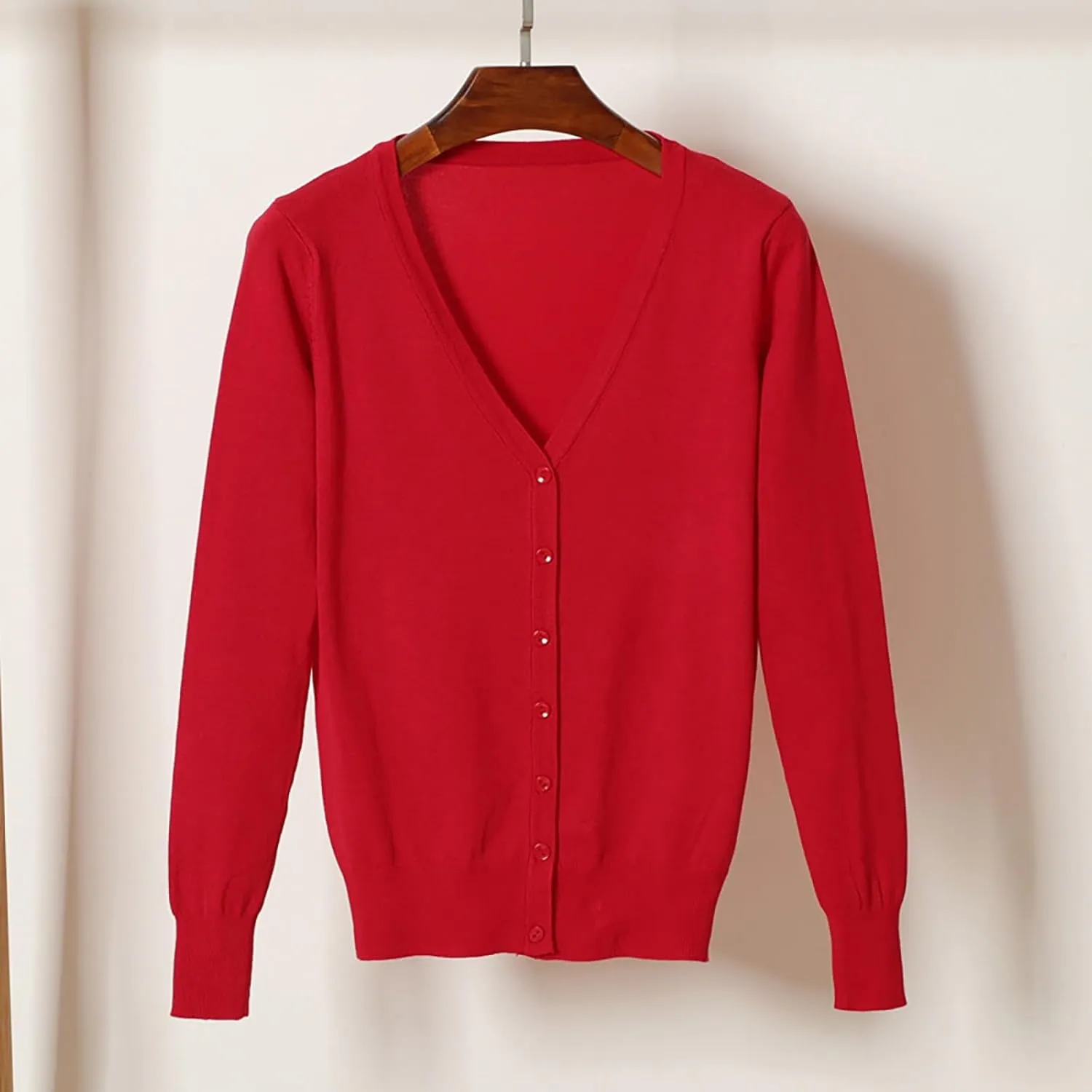 Women Cardigan 3/4 Sleeves Elegant Simple Versatile Short Coat Women's Cardigan Women's Draped Front Open Cardigan