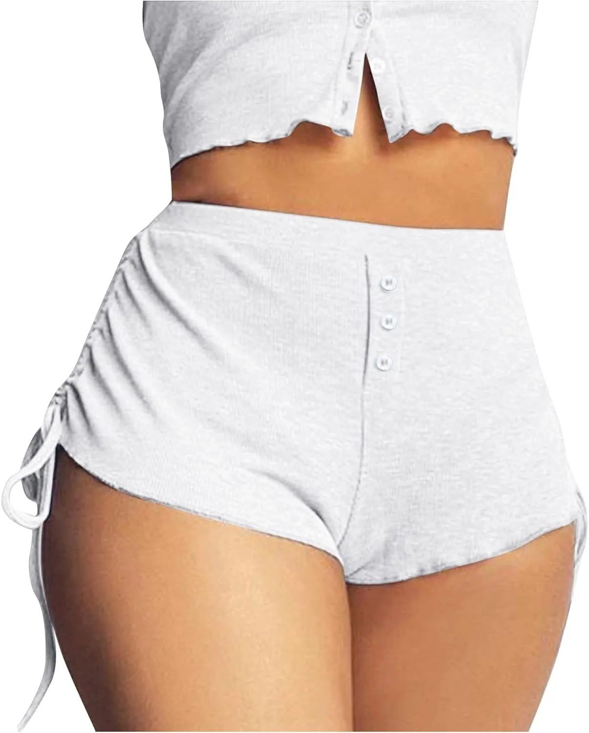 Womens Cotton Pajama Shorts Sexy Cute High Waisted Booty Shorts Comfy Elastic Waist Workout Yoga Dolphin Shorts