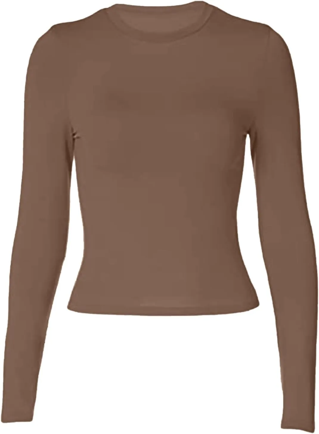 Womens Long Sleeve Shirts 2024 Basic Crop Tops Fashion Slim Fit Y2k Workout Clothes Crew Neck Stretch Tshirt Outfits
