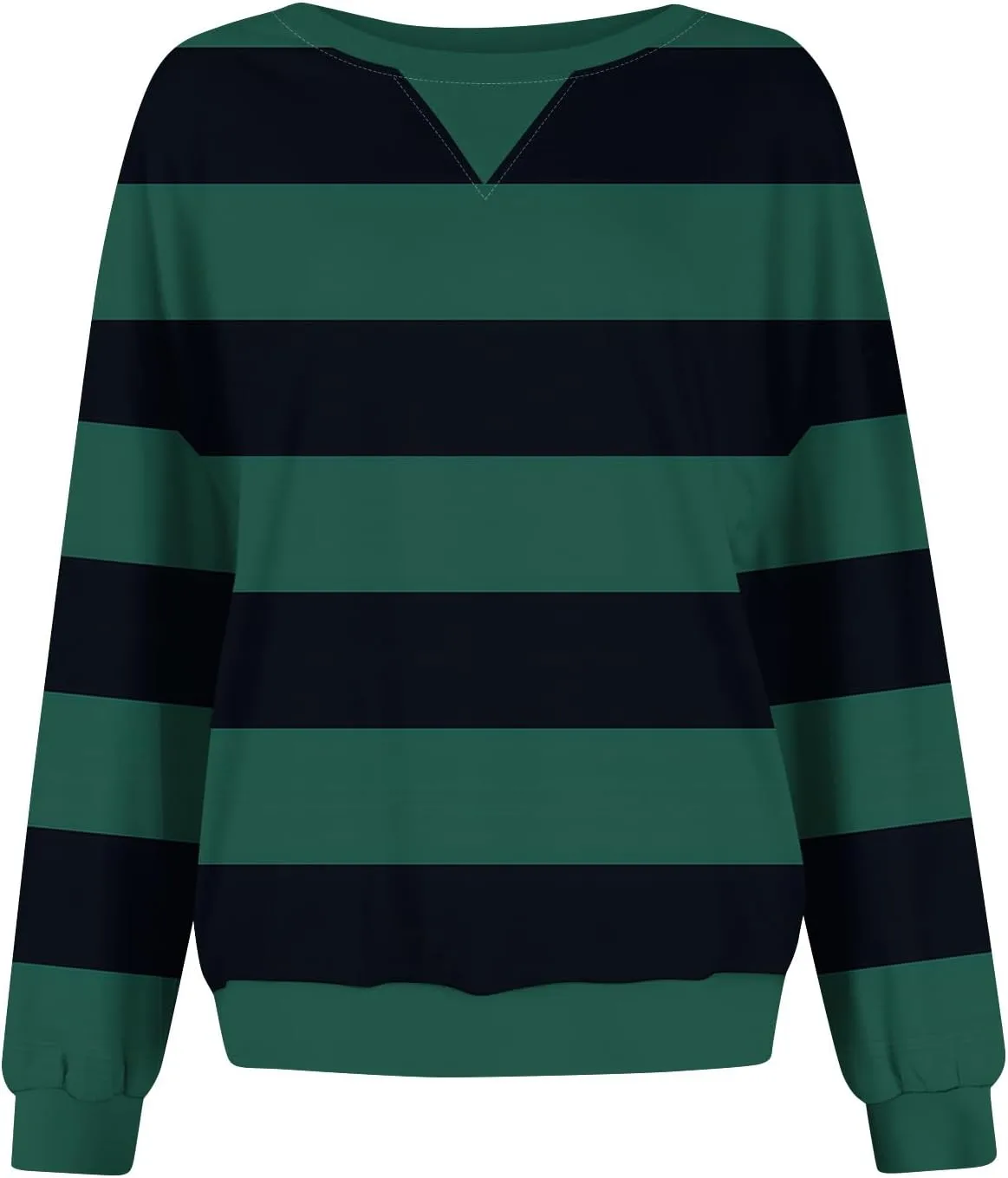 Women's Oversized Pullover Striped Sweatshirt Soft Crew Neck Fall Sweaters for Women Trendy 2024