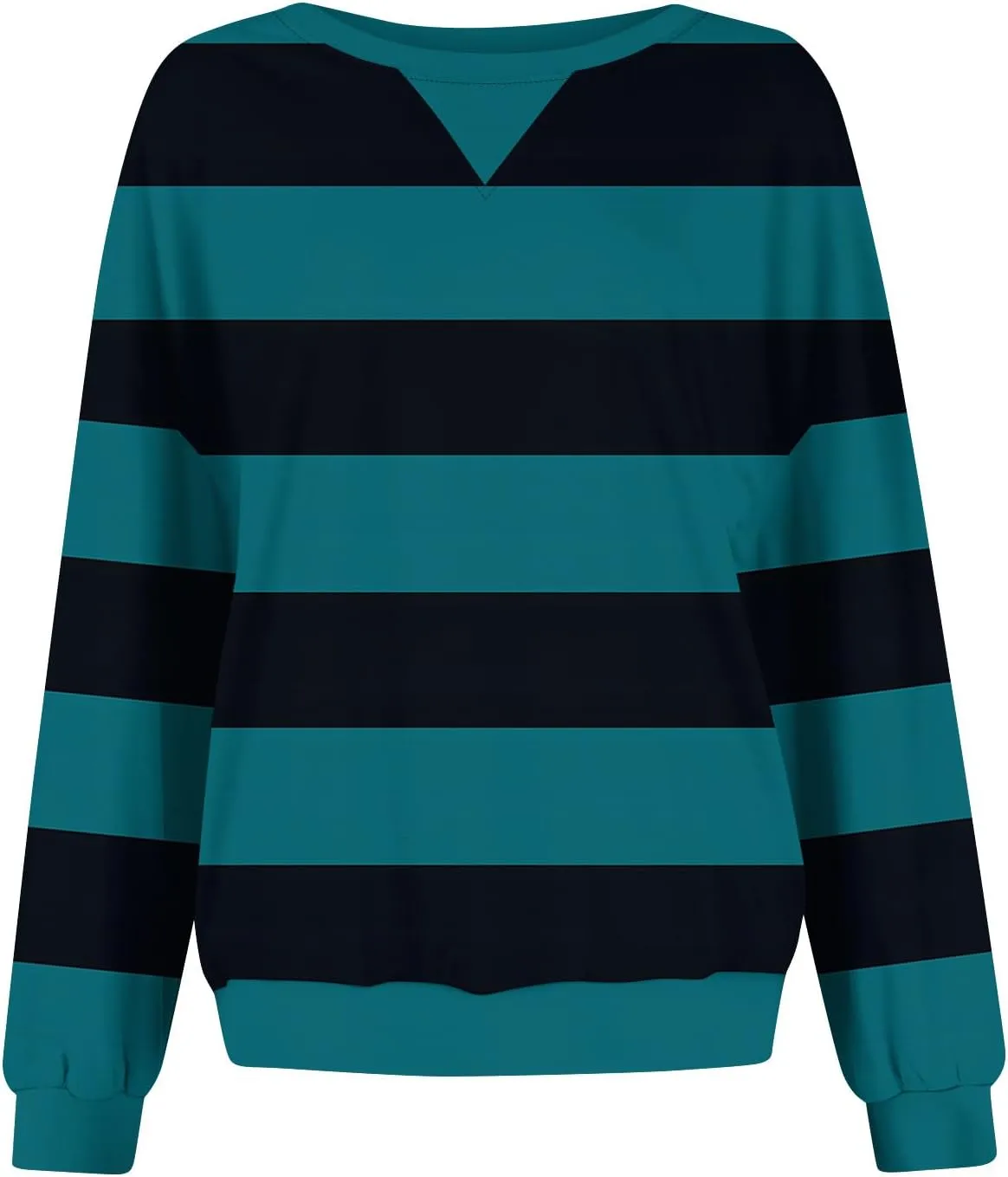Women's Oversized Pullover Striped Sweatshirt Soft Crew Neck Fall Sweaters for Women Trendy 2024
