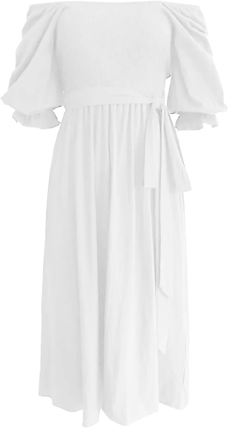 Womens Tie Rope Belt Ruffle Trim Sleeves Wear Fashion Elegant Dress Knit Sleeveless Dress Girls Knee Length