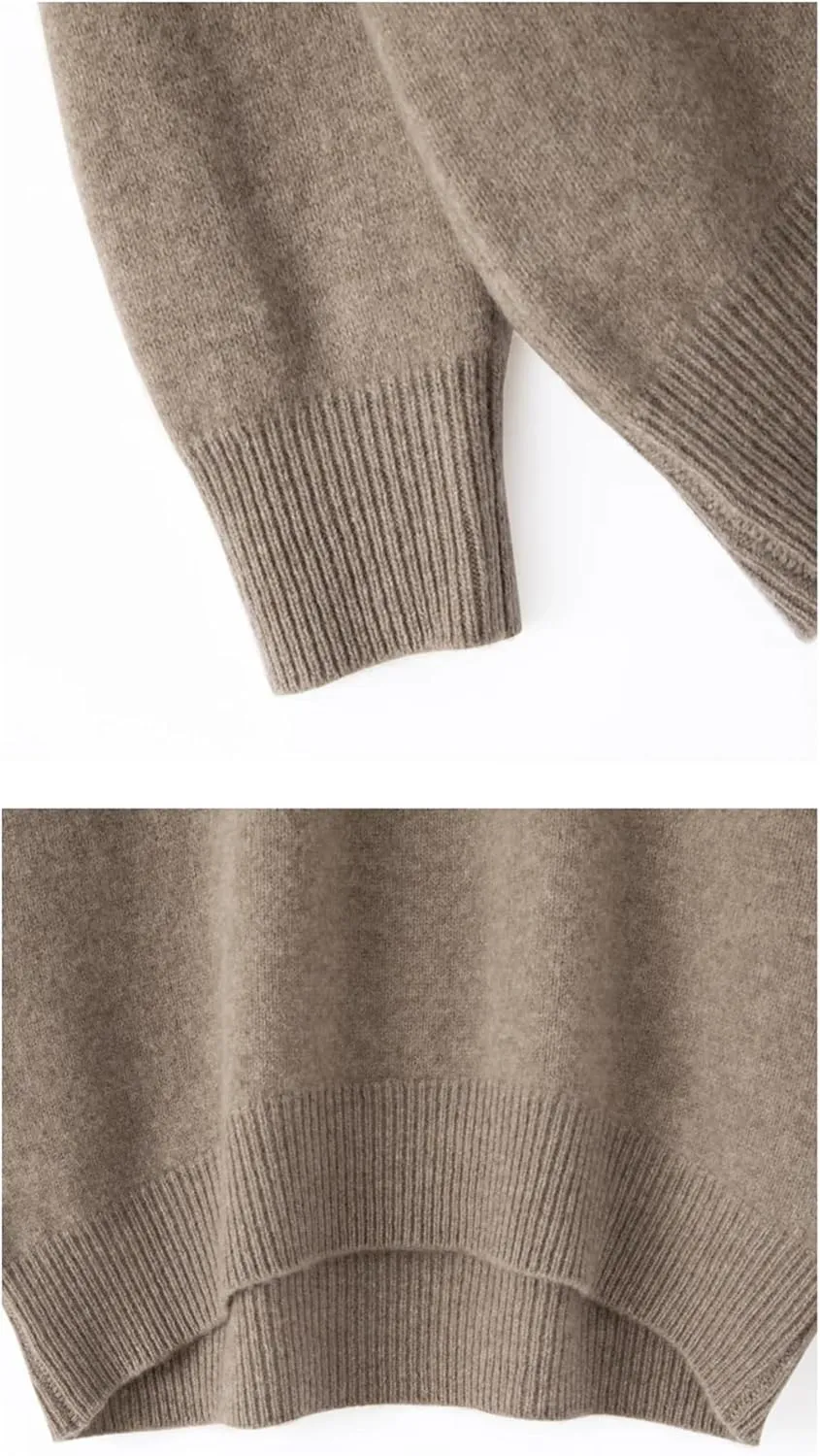 Women's Turtleneck Sweaters Casual Oversized Pullover Solid Color Warm Soft Jumpers Top